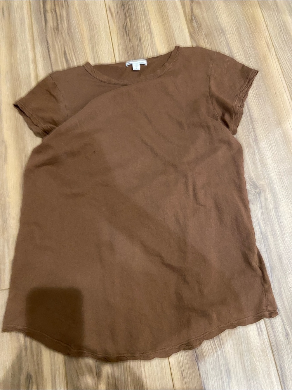 James Perse Brown Short Sleeve Crewneck Tee